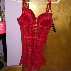 RED SHEER LINGERIE